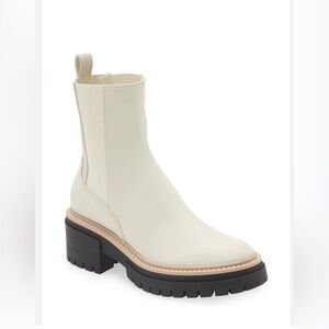Open Edit Mya Lug Sole Chelsea Boot in white